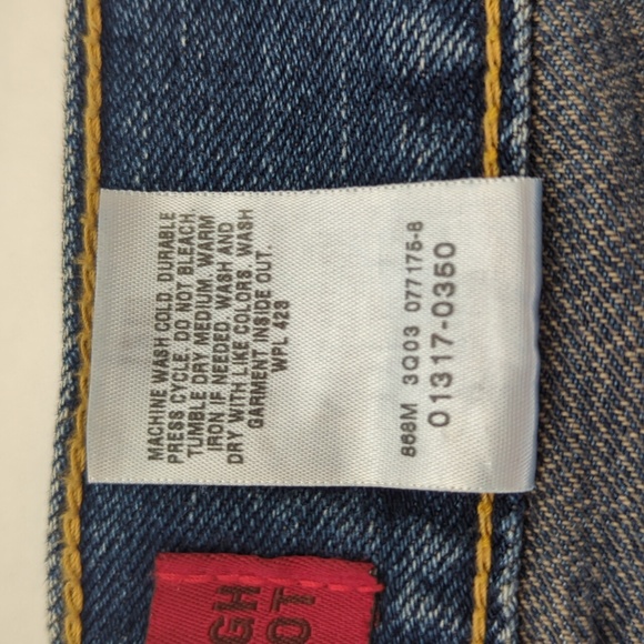 Levi's Type 1 Tough Boot Distressed Denim Bootcut Y2k Jeans 12 M Blue - Picture 5 of 16